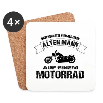 Motorrad - Untersetzer (4er-Set) - Weiß - Vorne