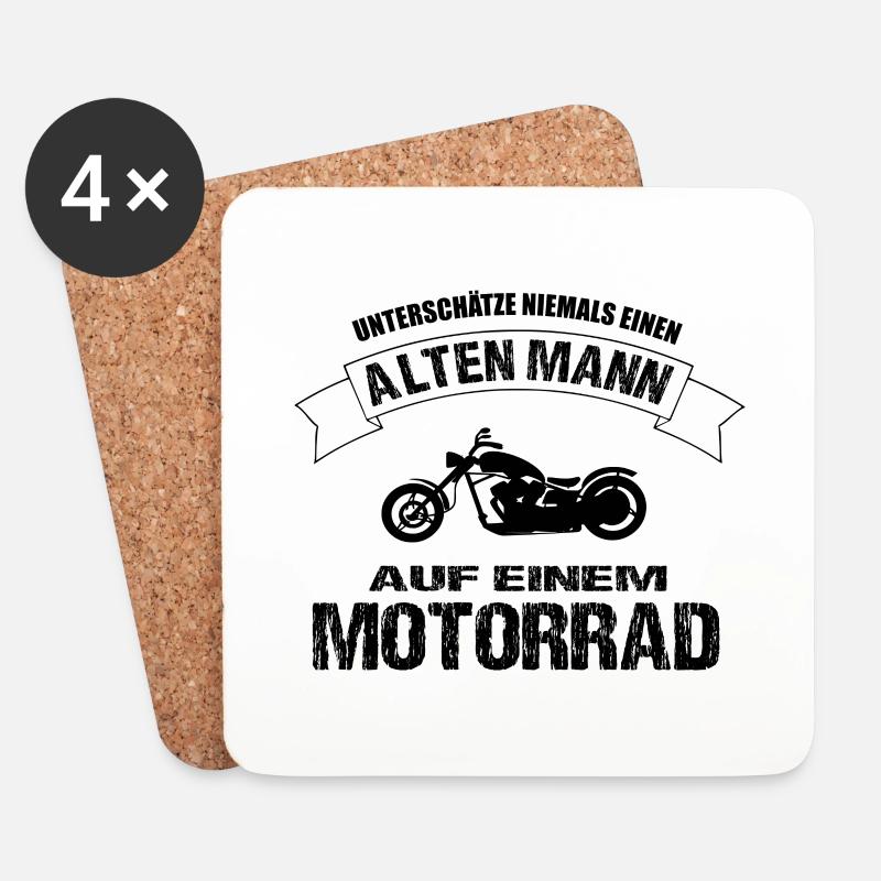 Motorrad - Untersetzer (4er-Set) - Weiß