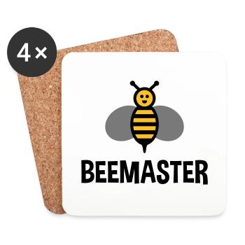 Beemaster (bee) - Coasters (set of 4) - white - Front