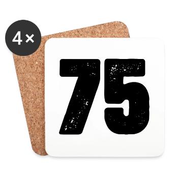 75 number jersey - Coasters (set of 4) - white - Front