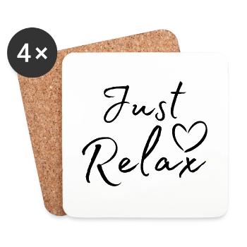 Just Relax - Coasters (set of 4) - white - Front