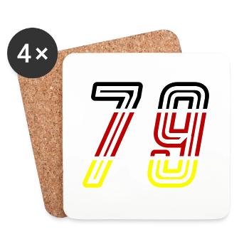 79 Symbole numérique Allemagne - Dessous de verre (lot de 4) - blanc - Devant