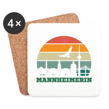 Mannheimerin - Mannheim, meine Stadt! - Untersetzer (4er-Set) - Weiß - Vorne
