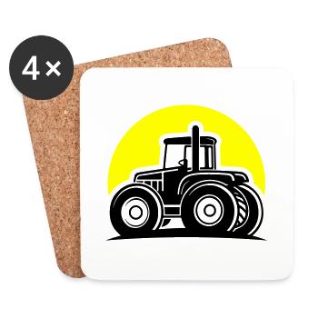 Tractor Icon Farmer Icon - Coasters (set of 4) - white - Front