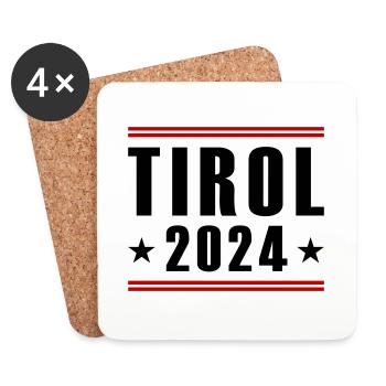 Tyrol 2024 - Dessous de verre (lot de 4) - blanc - Devant