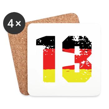 13 Number Germany Jersey - Coasters (set of 4) - white - Front