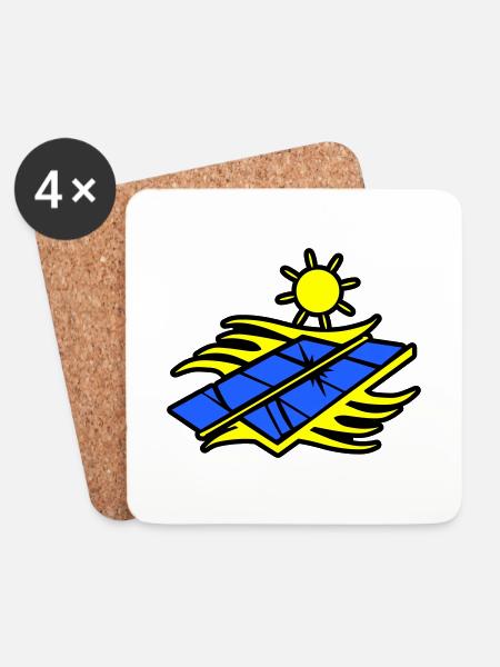 Solar Energie Panele - Untersetzer (4er-Set) - Weiß