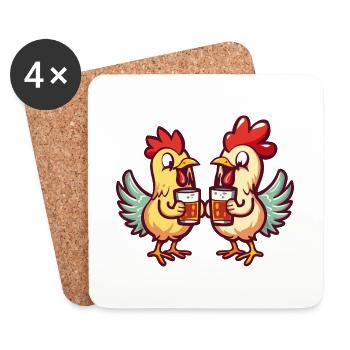 Comic Beer Funny Booze - Coasters (set of 4) - white - Front