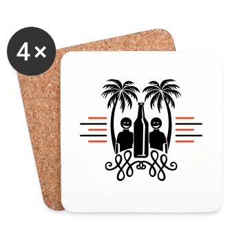 Palmen Strand Urlaub Party - Untersetzer (4er-Set) - Weiß - Vorne