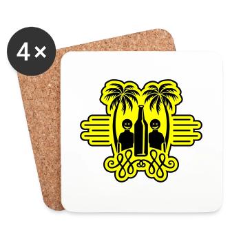 Palmen Strand Urlaub Party - Untersetzer (4er-Set) - Weiß - Vorne