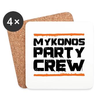 L’équipe de la fête de Mykonos - Dessous de verre (lot de 4) - blanc - Devant