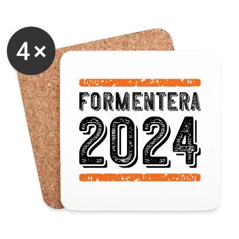 Formentera 2024 Vintage - Untersetzer (4er-Set) - Weiß - Vorne