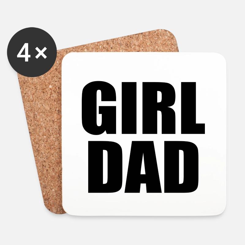 Girl dad - Untersetzer (4er-Set) - Weiß
