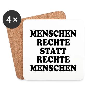 Human rights instead of right-wing people - Coasters (set of 4) - white - Front