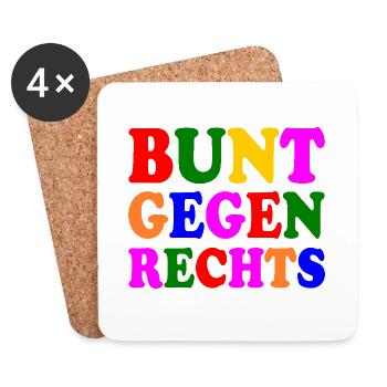 Colorful against the right - Coasters (set of 4) - white - Front