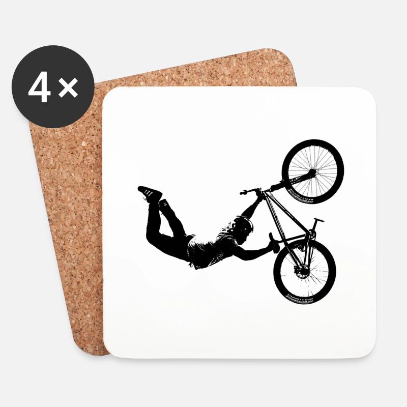 BMX DIRT JUMP TRICK - Untersetzer (4er-Set) - Weiß