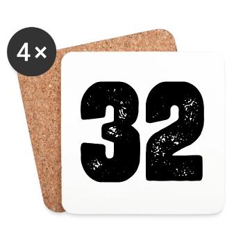 32 number jersey - Coasters (set of 4) - white - Front