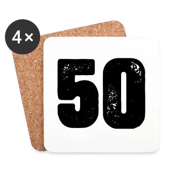 50 number jersey - Coasters (set of 4) - white - Front