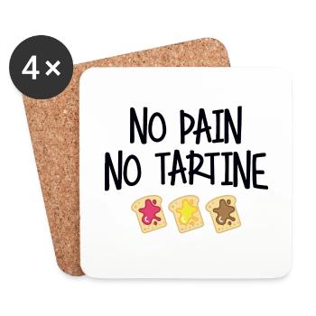 No pain no tartine - Dessous de verre (lot de 4) - blanc - Devant