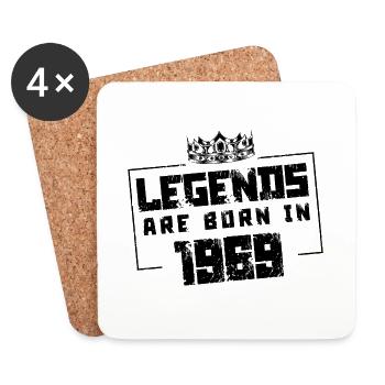 1969 Légendes nées en - Dessous de verre (lot de 4) - blanc - Devant