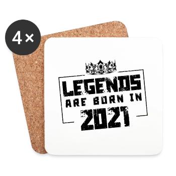 2021 legends born in - Untersetzer (4er-Set) - Weiß - Vorne