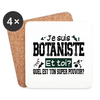 Botaniste Botanique Homme Cadeau Jardinier Jardin - Dessous de verre (lot de 4) - blanc - Devant