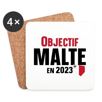 Malte 2023 Maltais Europe Pays Cadeau Humour - Dessous de verre (lot de 4) - blanc - Devant
