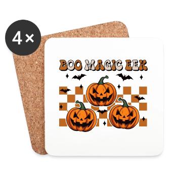 Halloween Boo Magic Eek - Untersetzer (4er-Set) - Weiß - Vorne