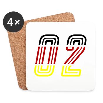2 Zahl symbol Germany - Untersetzer (4er-Set) - Weiß - Vorne