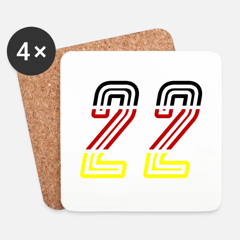 22 Zahl symbol Germany - Untersetzer (4er-Set) - Weiß