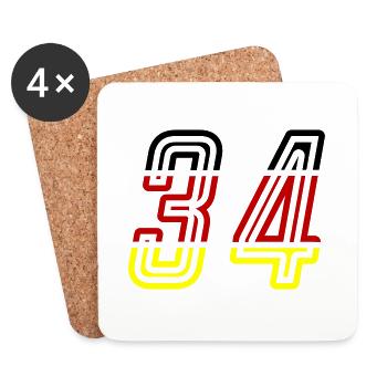 34 Number symbol Germany - Coasters (set of 4) - white - Front