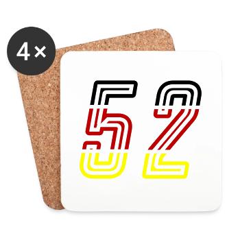 52 Symbole numérique Allemagne - Dessous de verre (lot de 4) - blanc - Devant