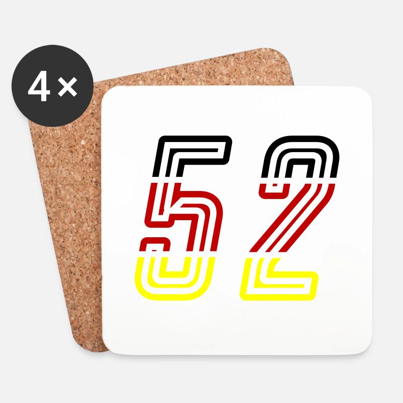 52 Zahl Symbol Germany - Untersetzer (4er-Set) - Weiß