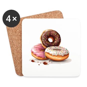 Donut für einen Donut-Liebhaber - Untersetzer (4er-Set) - Weiß - Vorne