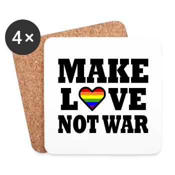 Make love not war - Coasters (set of 4) - white - Front