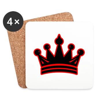 Symbole du roi de la couronne - Dessous de verre (lot de 4) - blanc - Devant