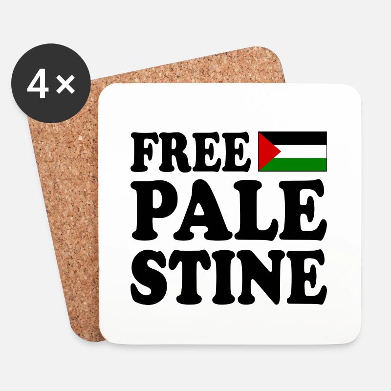 Free palestine - Untersetzer (4er-Set) - Weiß