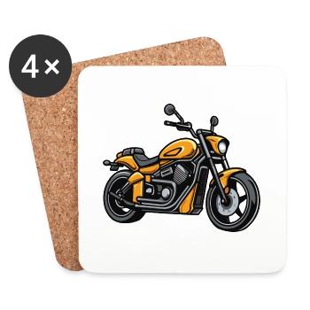Motard Motard - Dessous de verre (lot de 4) - blanc - Devant