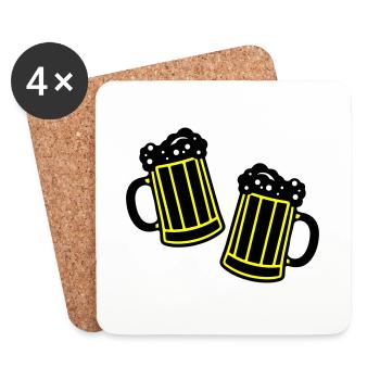Alcool symbole de la bière - Dessous de verre (lot de 4) - blanc - Devant