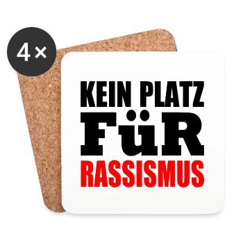 kein platz für rassismus - Untersetzer (4er-Set) - Weiß - Vorne