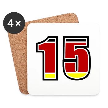 15 Numéro Allemagne Jersey - Dessous de verre (lot de 4) - blanc - Devant