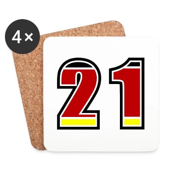 21 Number Germany Jersey - Coasters (set of 4) - white - Front