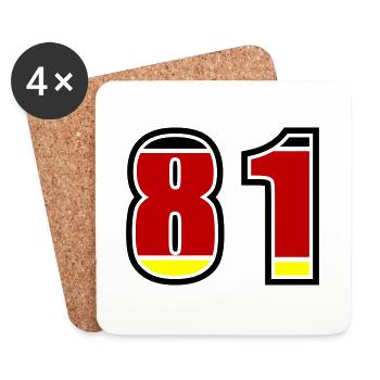 81 Number Germany Jersey - Coasters (set of 4) - white - Front