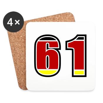 61 Number Germany Jersey - Coasters (set of 4) - white - Front