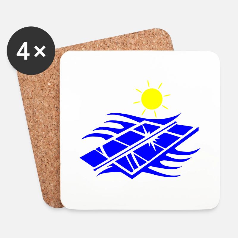 Solar Energie Panele - Untersetzer (4er-Set) - Weiß