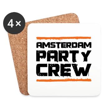 Amsterdam Party Crew - Coasters (set of 4) - white - Front