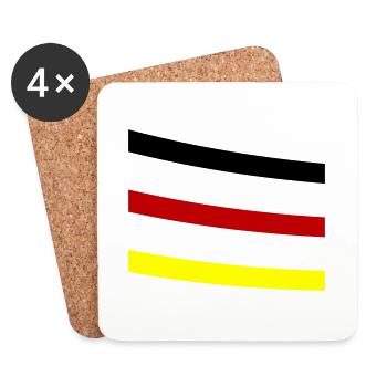 Deutschland Linie - Untersetzer (4er-Set) - Weiß - Vorne