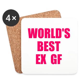 worlds best ex gf - Coasters (set of 4) - white - Front