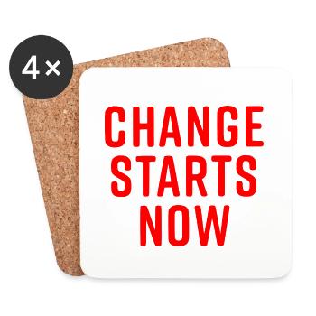 Change starts now - Untersetzer (4er-Set) - Weiß - Vorne