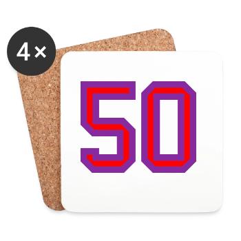 50. 50 YEARS. 50th ANNIVERSARY. 50 YEARS ANNIVERSARY. - Coasters (set of 4) - white - Front